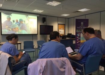 Staff sat on laptops at a trainer course.